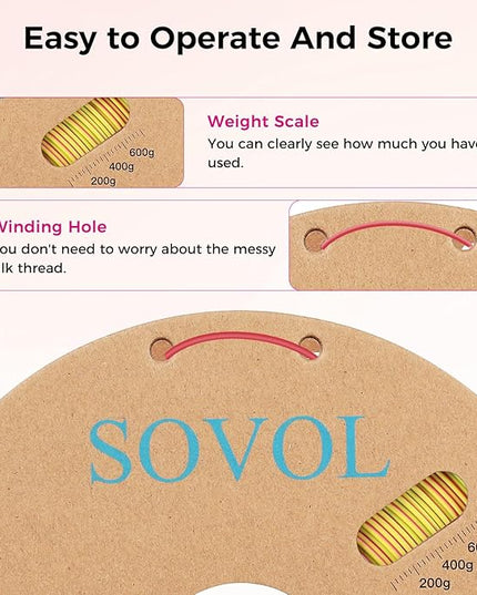 Sovol Silk PLA Filament 6KG Kit, Silk Tri Color & Dual Color Co-Extrusion PLA Materials, Shiny Multicolored Fast Change Rainbow 3D Printer Filament, 1.75mm 1kg/ 2.2lbs +/-0.03mm