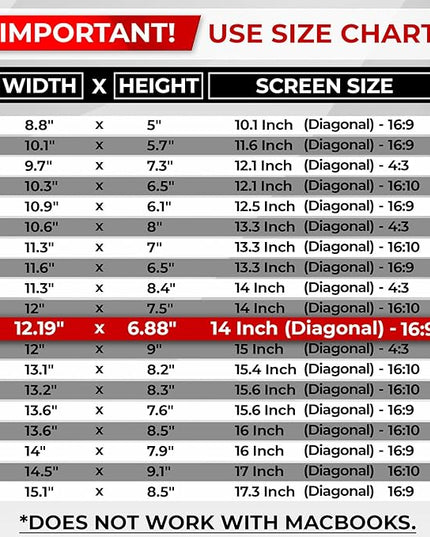 SightPro Magnetic Laptop Privacy Screen 14 Inch 16:9 - Removable Computer Privacy Filter Shield and Protector
