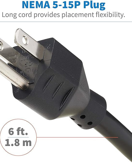 Tripp Lite Surge Protector 3-Outlet Spherical Surge Protector, 4 USB Ports (4.8A Shared) - 6-ft. (1.83 m) Cord, 5-15P Plug, 540 Joules, Black (TLP36USB)