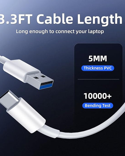 USB C Hub 10Gbps, 4 Port USB Splitter with 2 USB C/USB A 3.2 Data Ports, [Not Support Video and Chrging], Aluminum USB 3.2 Hub with 3.3Ft Cable for Laptop, PC, Mac, Flash Drive, Camera