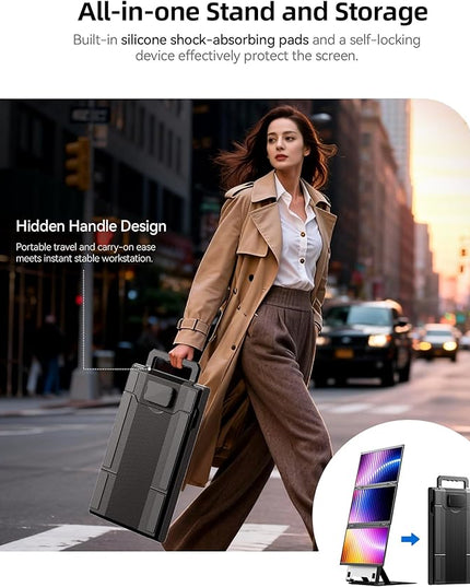 15.6" Quad Laptop Screen Extender,FHD 1080P Triple Portable Monitor with 30" Combined Display(Landscape/Portrait),One-Cable Connection and Driver Required,Compatible with Wins & Mac(M1/M2/ M3/M4/M5)