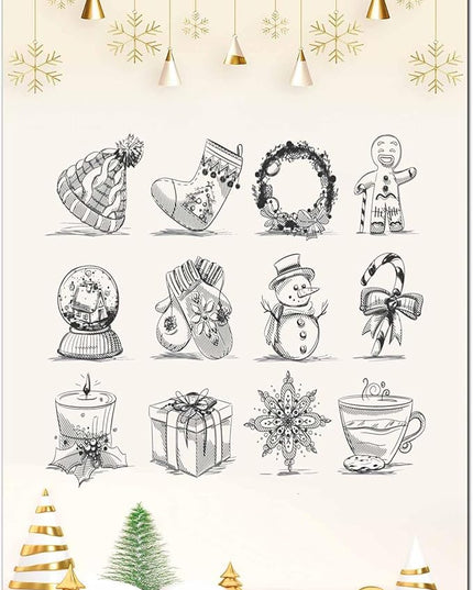 DUGUTUL Premium Festive Christmas Stationery Set Spread Holiday Joy, 48 Sheets, 8.5 x 11 Inches, 100gsm, Perfect for Personalized Gifts and Add Holiday Magic to Your Messages (A)