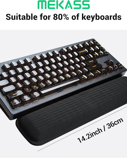 Mekass TKL Keyboard Wrist Rest, Super Soft Memory Foam Ergonomic Computer Wrist Support Pad, Comfortable Desk Wrist Cushion, Laptop Keyboard Hand Rest for Wrists Pain Office Gaming Typing (Light Grey)