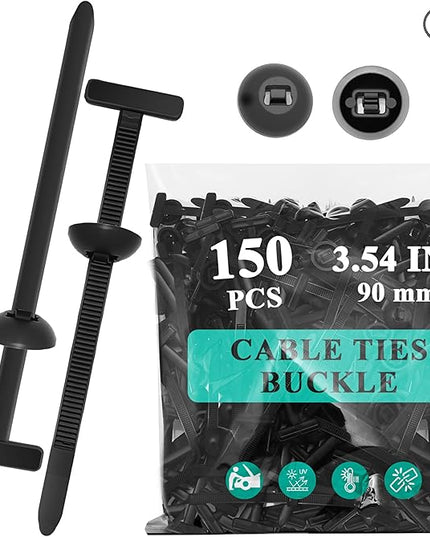 150Pcs Nylon Universal Cable Tie Buckle - New Multifunctional Nylon Zip Ties, Heavy Duty Plastic Rivet T Zip Ties Style, for Daily Maintenance And Fixing Of Automobiles