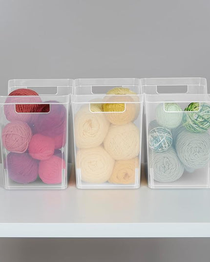 Sterilite Medium Shelf Bin with Handles, Plastic Storage Container for Organizing Shelving, Closet, Pantry, and Countertops, Clear, 6-Pack