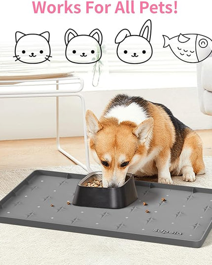 Sdpeia Under Sink Mat 22"×14" Waterproof Silicone Cabinet Liner & Sink Protector for Kitchen & Bathroom, Multi-Purpose Organizers Tray for Pets, Laundry, Cat Litter Mat,Gray