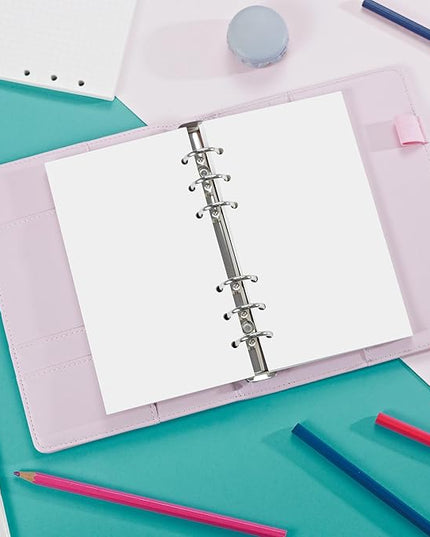 A6 Loose Leaf Refill Paper, 171x94mm, 135 Sheets Plain White Planner Refills, 6-Ring Binder Compatible, 100GSM Insert Papers for Notebooks, School, Office, College Notes, Journaling & Printing