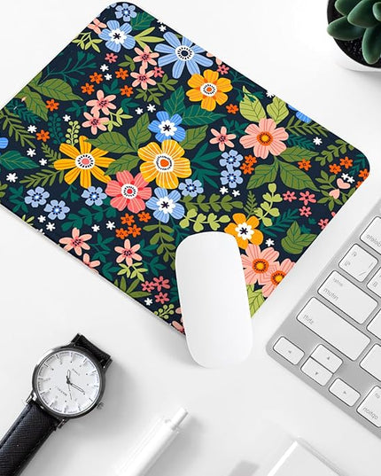 Flower Square Mouse Pad,Non-Slip Rubber Base Mouse Pad,Home Office Decoration Desktop Accessory,Laptop Mouse Pad for Office Laptops,9.4x7.8x0.12in 2