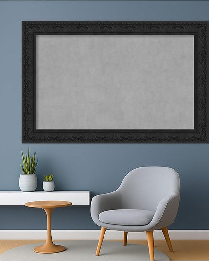 Amanti Art Black Framed Magnetic Board 31x47 Large Vision Board for use with Magnets, 100% Metal Sheet to Display Items as Office Decor or for Home Organization in mudroom, Kitchen or Kids Room