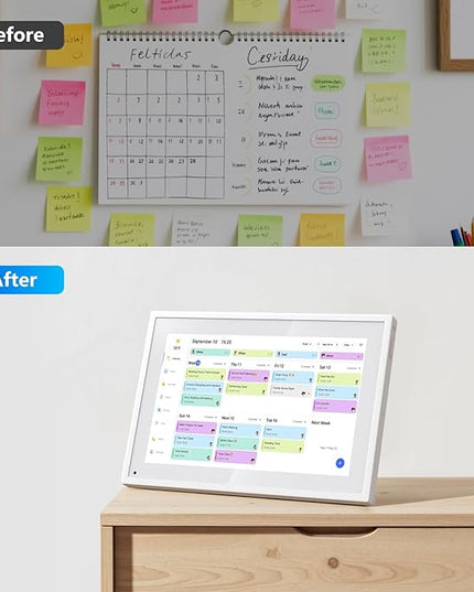 Digital Calendar, 10.1 Inch Smart Electronic Desk Calendar & Chore Chart, Touchscreen Interactive Display for Family Schedules with Meal Planner & Picture Frame & Lists