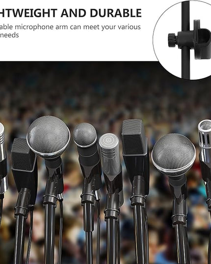Adjustable Metal Microphone Boom Arm with Clamp Smooth Surface Mic Stand Accessory for Desk Mounting and Saxophone Performance