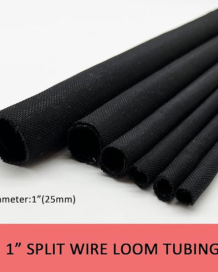 Split Mesh Cord Sleeve Loom Tubing Cable Cover Braided Cable Management Auto Protective Wire Harness Wrap Self Wrapping Woven 1"-16ft