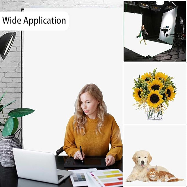 White Photography Backdrop for Photoshoot, Photo Backdrop Curtain, Perfect White Backdrops for Party Portrait Photoshoots Video Studio 5FTx7FT