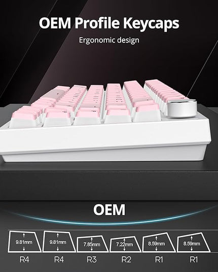 Guffercty kred 117-Key Pink Pudding Keycaps, OEM Profile PBT Anti-Wear Translucent Backlight for Mechanical Keyboard(Pink Pudding)