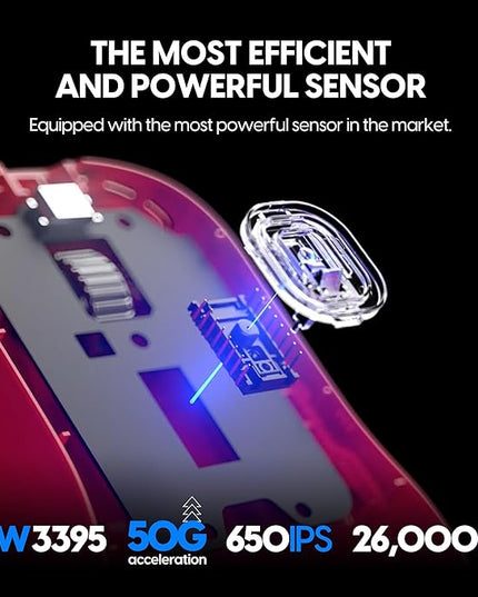 Pulsar Gaming Gears - X2H eS Wireless Gaming Mouse, Limited Edition, Symmetrical, Optical Switch, OLED Display, Driverless, PAW3395 Sensor, 100H Battery, 4K dongle Included (Medium, Red)