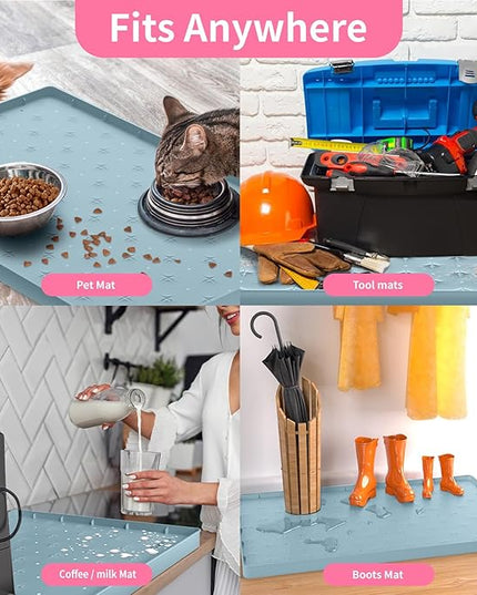 Sdpeia Under Sink Mat 31"×22" Waterproof Silicone Cabinet Liner & Sink Protector for Kitchen & Bathroom, Multi-Purpose Organizers Tray for Pets, Laundry, Cat Litter Mat
