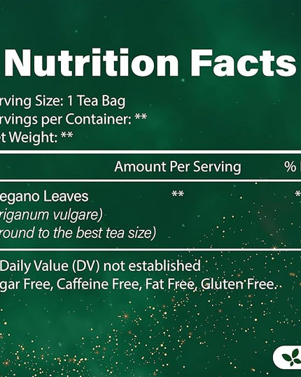FreshDrinkUS, Oregano Leaf Tea | 75 Tea Bags – Pure Herbal Infusion from Origanum vulgare - Naturally Bold & Aromatic Flavor - Premium Quality, Sustainably Sourced. Vegan