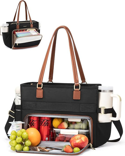 LOVEVOOK Teacher Tote Bag, Laptop Bag for Women with Accordion File Organizer, Nurse Work Bag for Office & Business Supplies