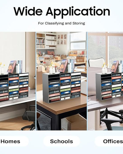 Literature Organizer 27 Slots Compartments Desktop File Sorter Mail Center Paper Storage Cabinet Home & Office Mailbox School Classroom Keepers