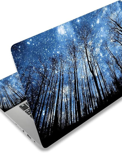 Laptop Skin Sticker Decal,12" 13" 13.3" 14" 15" 15.4" 15.6 inch Laptop Vinyl Skin Sticker Cover Art Protector Notebook PC (2 Wrist Pad Skins Included), Decorative Waterproof Removable,Galaxy Forest