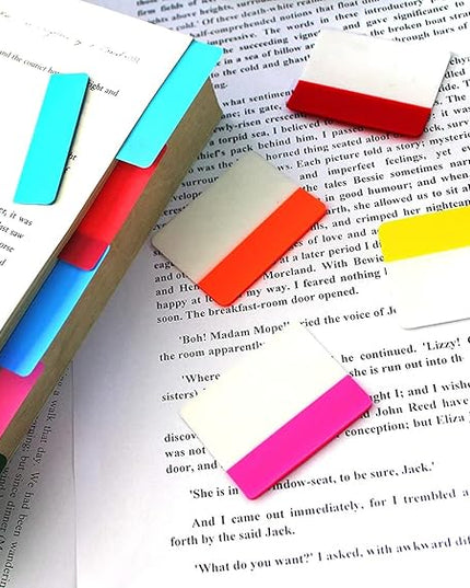 ELII 300 Pcs Tabs 2 Inch Sticky Index Tabs,Colorful Tabs for Notebooks,Writable and Transparent Book Tabs Page Tabs Colored Page Markers, Tabs for Books, Notebook Tabs, Tabs for Annotating Books