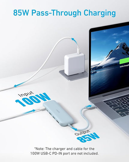 Anker USB C Hub, 5-in-1 USBC to HDMI Hub with 4K Display, 5Gbps USB-C and 2 5Gbps USB-A Data Ports for MacBook Pro, MacBook Air, Dell XPS, Lenovo Thinkpad, HP Laptops and More (Blue)
