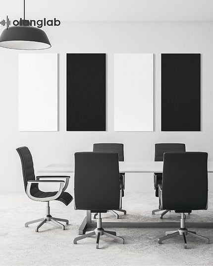 Olanglab Acoustic Panels 2 Pack, 48''x24'' Large Sound Panels, Fabric Wrapped Sound Proof Foam Panels for Walls, Sound Absorbing Panels for Recording Studio Acoustical Treatments (White)