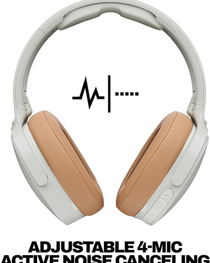 Skullcandy Hesh ANC Wireless Over-Ear Bluetooth Headphones, Active Noise Cancelling, Up to 22 Hrs Battery, Foldable Lightweight Design, Microphone for iPhone Android - Mod White
