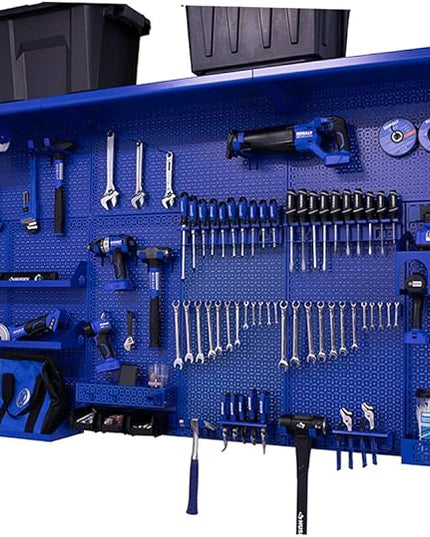 OmniWall Weekend Warrior XL Metal Pegboard Wall Organization System (Blue/Blue)