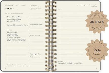 Full Focus Leather Coil Planner by Michael Hyatt - The #1 Daily Planner to Set Annual Goals, Increase Focus, Eliminate Overwhelm, and Achieve Your Biggest Goals - Hardcover (Eggplant)