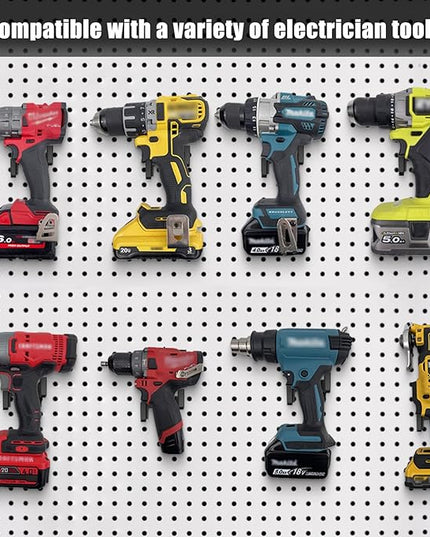 2pcs Power Tool Organizer,Heavy Duty Pegboard Wall Organizer,Stainless Steel, Electric Drill Storage Rack,Perfect for Storage Garages, Homes, Sheds, Workshops, Backyard Shops, etc