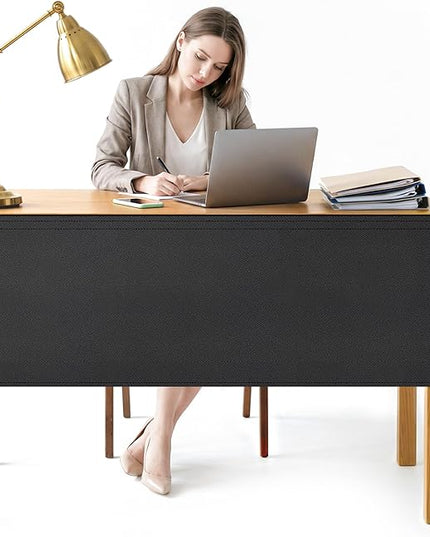 48" Under Desk Privacy Panel Self-Adhesive Modesty Panel 600D Heavy Duty Desk Skirt Privacy Divider for Office Home or Standing Workstation Concealer Shield