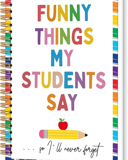 TWRVI Teacher Spiral Notebook, Teacher Appreciation Gifts College Ruled Notebook Journal for School Office Supplies, Funny Things My Students Say Journaling Notebooks 5.5"x8.3" 164 Pages