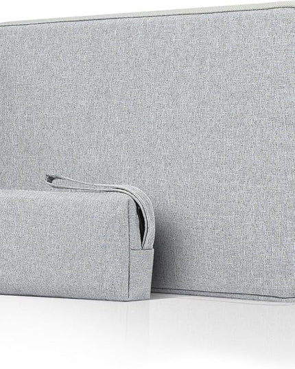 15.6 Inch Laptop Sleeve Case for 15-16 Inch MacBook Pro 15.6 Inch Laptop Computer Notebook, Slim Waterproof Polyester Carrying Case Padded Bag with Small Pocket, Gray