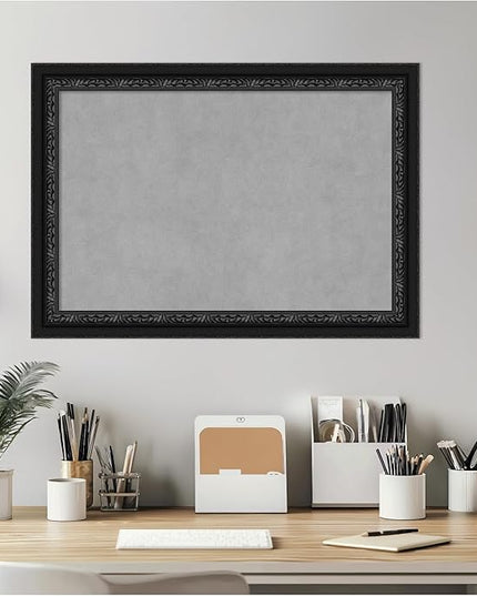 Amanti Art Black Framed Magnetic Board 20x28 Medium Vision Board for use with Magnets, 100% Metal Sheet to Display Items as Office Decor or for Home Organization in mudroom, Kitchen or Kids Room