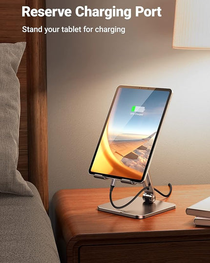 UGREEN Tablet Stand Compatible for iPad Desk Stand Holder Adjustable Aluminum Thicker Base Compatible with iPad Pro Air Mini 13 12.9 11 Inch Home Office Desk Accessories Grey