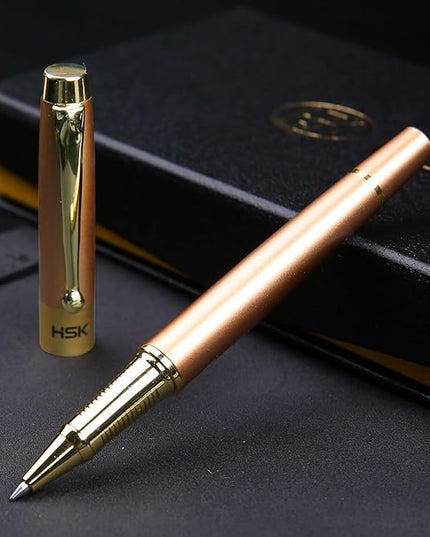 HSK Ballpoint Pens Luxury gift Pen Black Refill Line width 0.5mm,Best Ball Pen Gift Set for Men & Women Professional Executive,Office,Nice Pens Classy Gift Box (Rose gold)