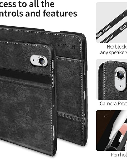 H HOLIMET Case for iPad Air 11 inch 2025 M3, iPad Air 4th/5th/6th Generation 10.9 Inch with Pencil Holder Pocket Typing Angle Auto Sleep/Wake Muti-Stand Vegan Leather