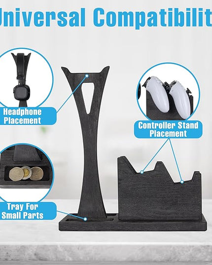 Gamer Gifts for Men Teenage Boy Controller Holder & Headphone Stand, Stylish Gaming Accessories Setup Controller Stand Headset Stands, Unique Gifts for Gamers to Organize Gaming Equipment