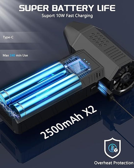 X3 Compressed Air Duster - Electric Air Duster with Brushless Motor,3 Gear Adjustable - mini Snow Blower- Rechargeable Air Duster for PC, Keyboard, Car,Outdoors,Home,Snow and Leaves Clearing