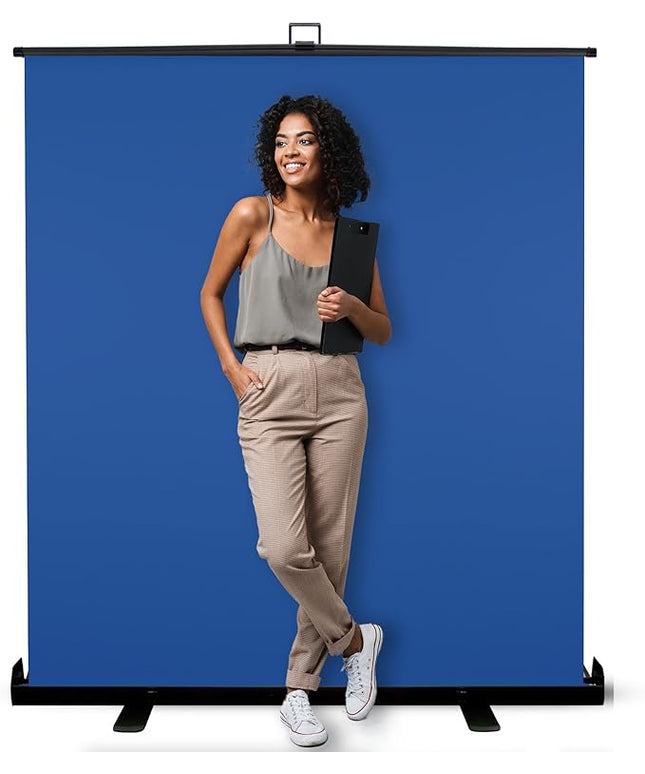 KHOMO Gear 62-Inch Blue Screen Backdrop – Collapsible & Portable Chromakey Background for Streaming, Video Calls, Photography, Zoom & Gaming – Wrinkle-Resistant, High-Density Fabric, Easy Setup
