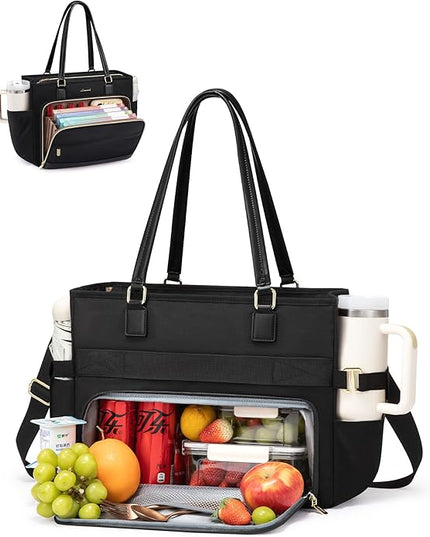 LOVEVOOK Teacher Tote Bag, Laptop Bag for Women with Accordion File Organizer, Nurse Work Bag for Office & Business Supplies