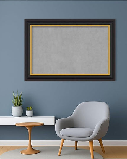 Amanti Art Black Framed Magnetic Board 26x38 Large Vision Board for use with Magnets, 100% Metal Sheet to Display Items as Office Decor or for Home Organization in mudroom, Kitchen or Kids Room