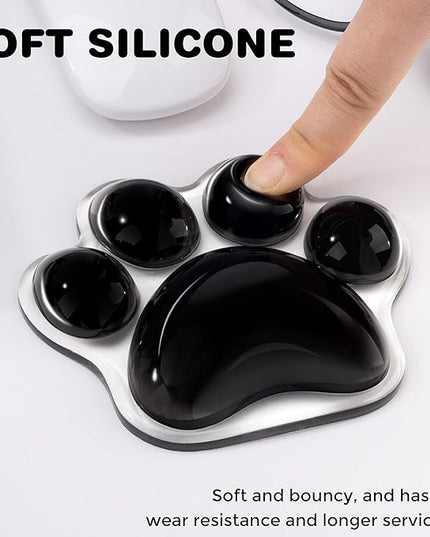 Black Cat Paw Wrist Rest Pad for Mouse Ergonomic, Cute Silicone Wrist Rest Support Cushion Pad Comfort Soft Hand Pain Relief Pad for Home Laptop&Computer