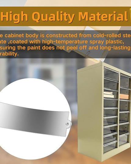 File Cabinet 15 Drawers Vertical Document Storage Cabinet Paper Organizer for Home Office