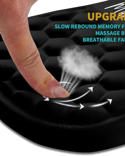 Hokafenle Ergonomic Mouse Pad Wrist Support, Wrist Rest Mousepad for Carpal Tunnel Pain Relief with Integrated Memory Foam Slope Massage Bulge (11.8x7.9 inch,Inspirational Quote