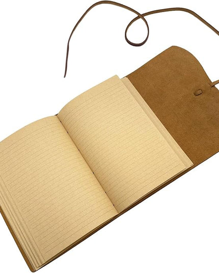 Dark Brown Notebook Journal - Leather Journaling for write A5 Size Diary 6.2x8.5 Inch,Notepad For Women,Man,Vintage,Gifts,Work,Traveler,Personal