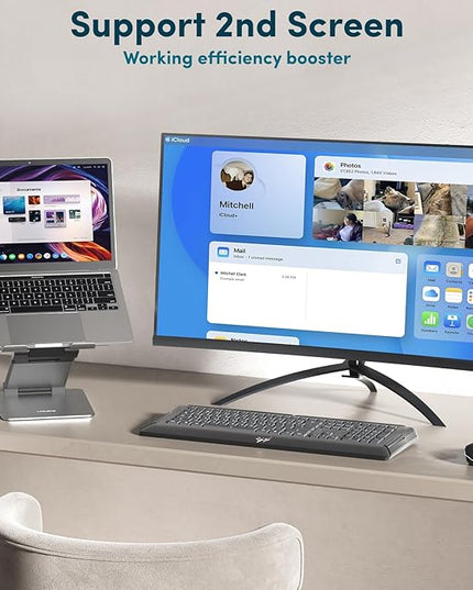 Lifelong Ergonomic Adjustable Laptop Stand for Desk - Height Up to 20" Portable Computer Laptop Riser Holder, Fits All MacBook Air & 10 15 17 Inches Laptops, Back to School Gift for Men & Women