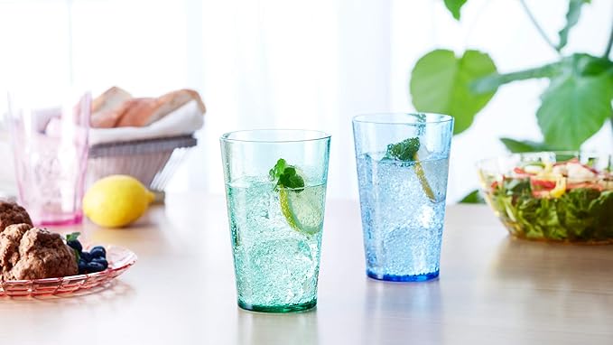 SCANDINOVIA - 19oz Unbreakable Premium Drinking Glasses Set of 6 - Super Grade Acrylic Plastic - Perfect for Gifts - Dishwasher Safe - Stackable - Drinkware Cups Reusable Water Tumbler