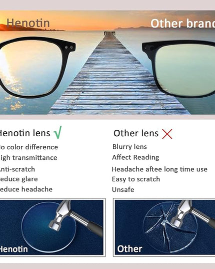 Henotin 6-Pack Blue Light Blocking Reading Glasses,Spring Hinge Computer Readers for Men Women,Anti UV Ray Filter Eyeglasses(reading glasses for women, 1.25)